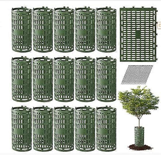 Expandable Tree Trunk Protectors 37 x 25 cm 12 Pack For Bark Protection From Trimmers And Mowers With 40 Cable Ties