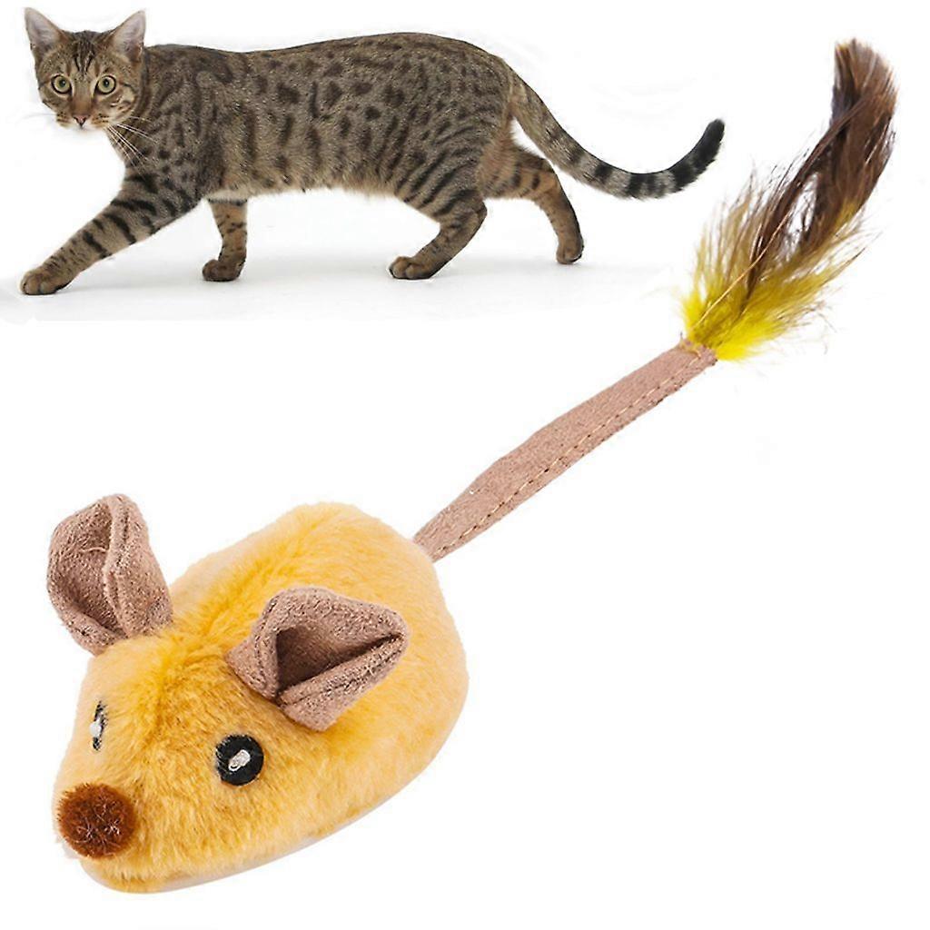 Interactive cat toy self-operated automatic mouse cat toy intellectual toy (yellow)