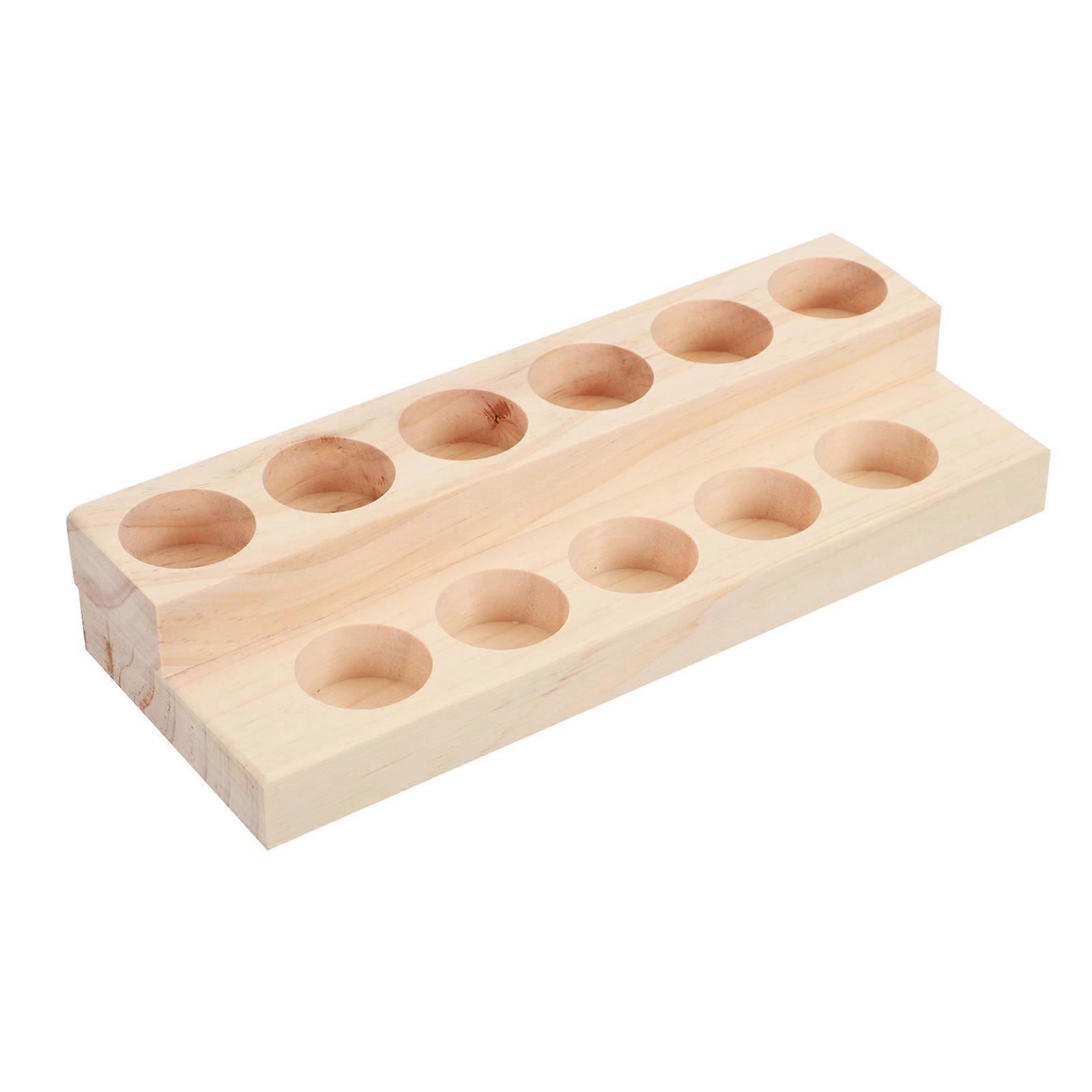 Oil Storage Rack Essential Oil Display Shelf Countertop Use Khaki Color 1Set