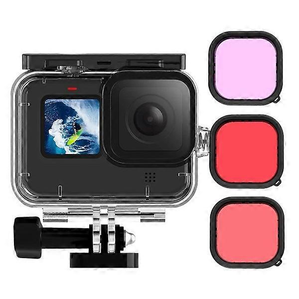 מקרה עמיד למים עבור GoPro זכוכית מחוסמת עדשת צלילה בית כיסוי עדשת מסנן עבור gopro hero