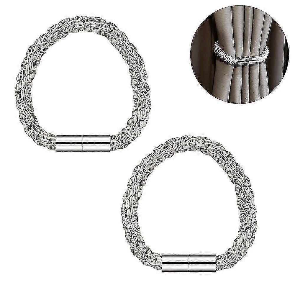 2 Pcs Strong Magnetic Curtain Tiebacks Decorative Rope Holdbacks_Lucky_B