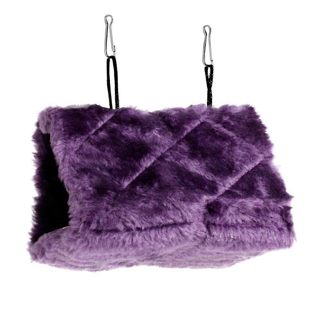 Plush Snuggle Bird Hammock Hanging Snuggle Cave Happy Hut Bird Parrot Hideaway Size (Purple)