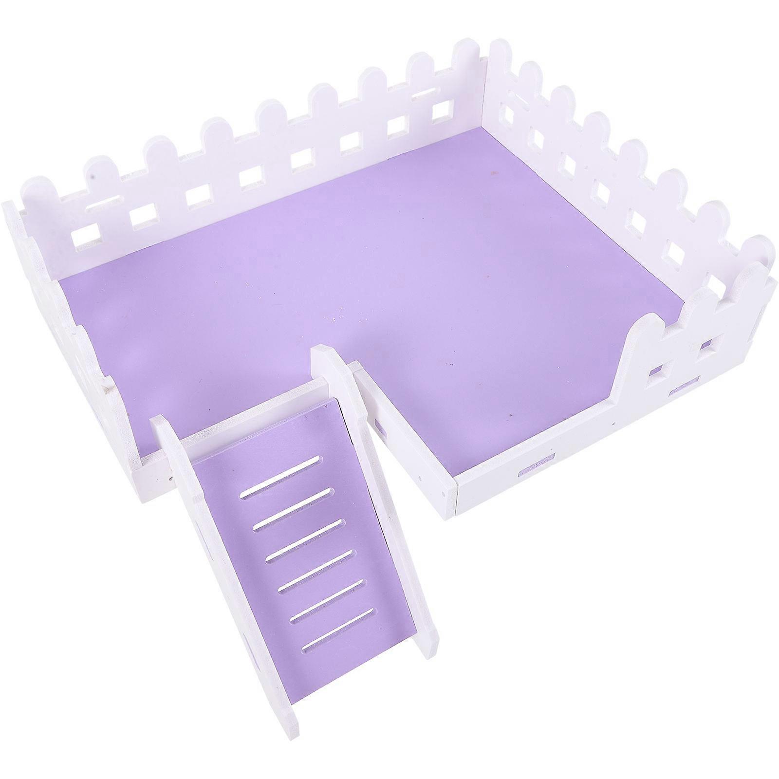 Guinea Pig Platform Ladder Toy Hamster Cage Accessory Exploring Violet 28x21cm