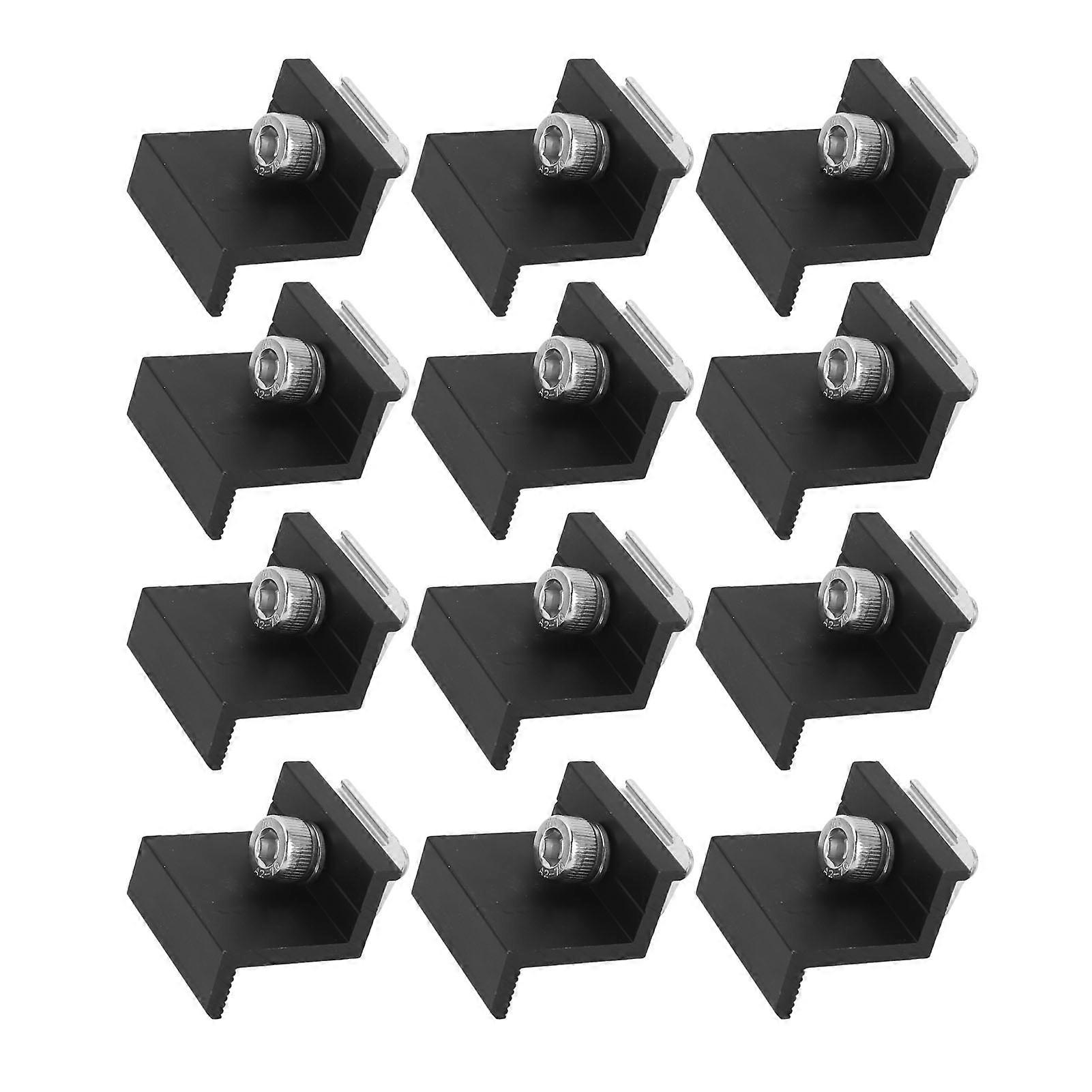 12 יחידות PV פאנל סולארי קצה מהדק סגסוגת אלומיניום פוטו-וולטאי סולארי הרכבה Z סוגר מהדק לחווה 30 מ"מ / 1.18 אינץ' 