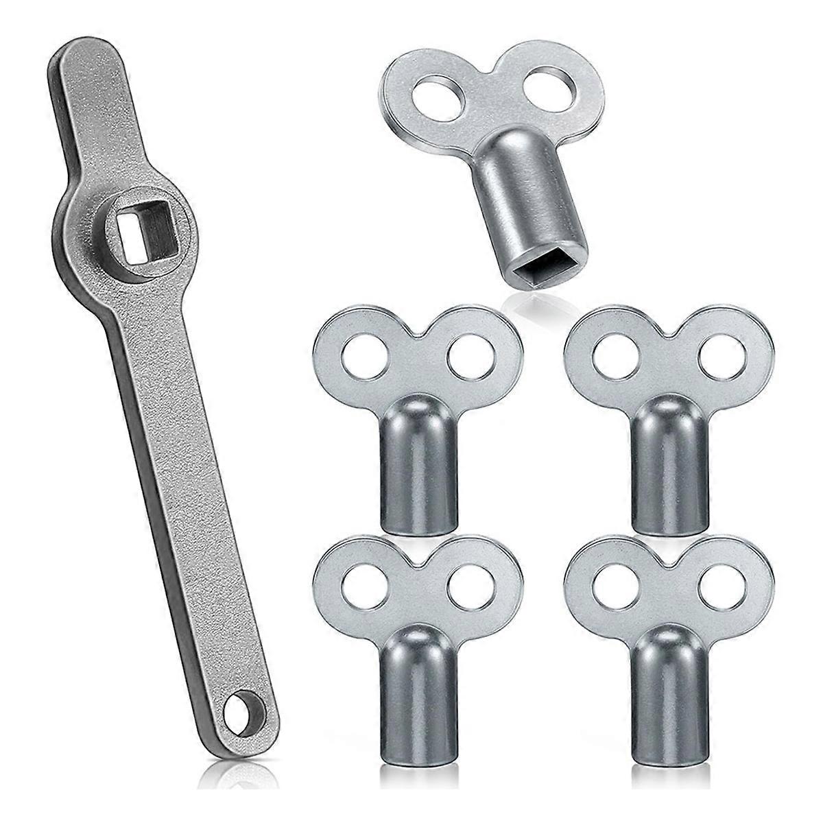 6pcs Bleed Keys for Radiators Kits,Radiator Vent Handle and 5 Bleed Keys for Bleeding with Double Hole for Heaters