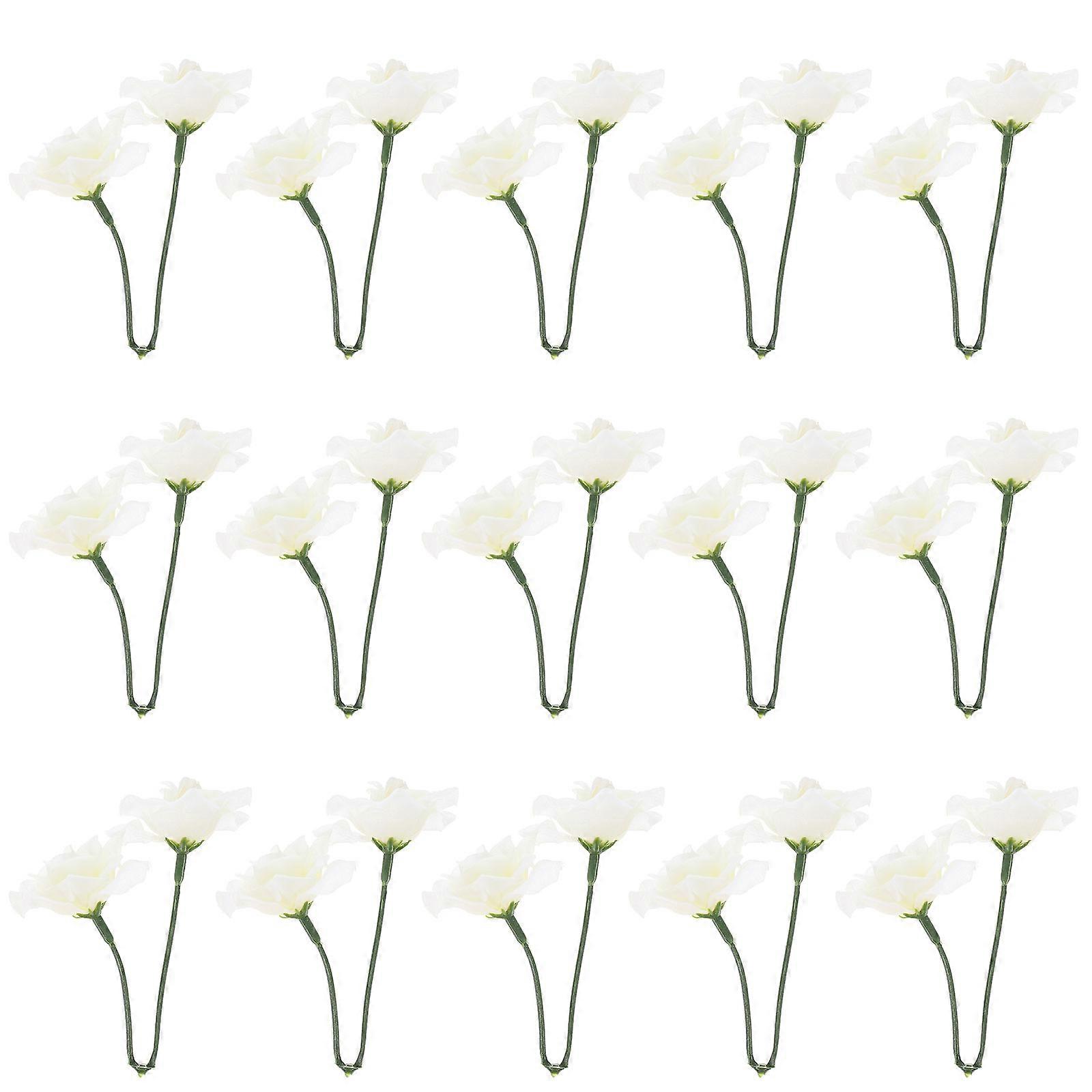 Artificial Flower Simulation Rose Ornament Homeowners Business Owners present 4x9CM White 25Pcs