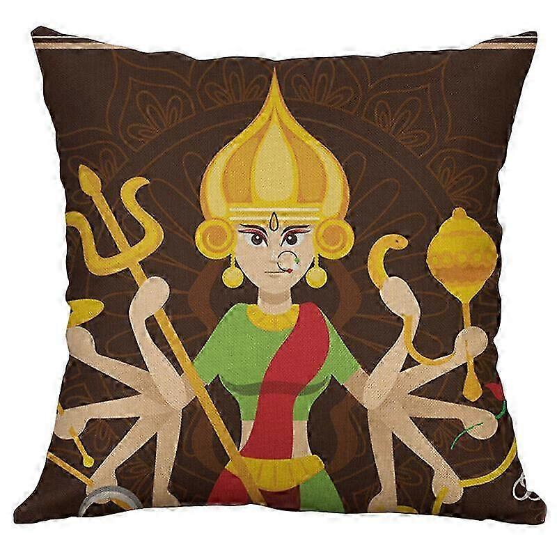 Capa de almofada requintada da deusa com impressão de linho de algodão para decoração de casa, design 1351jpjcjh
