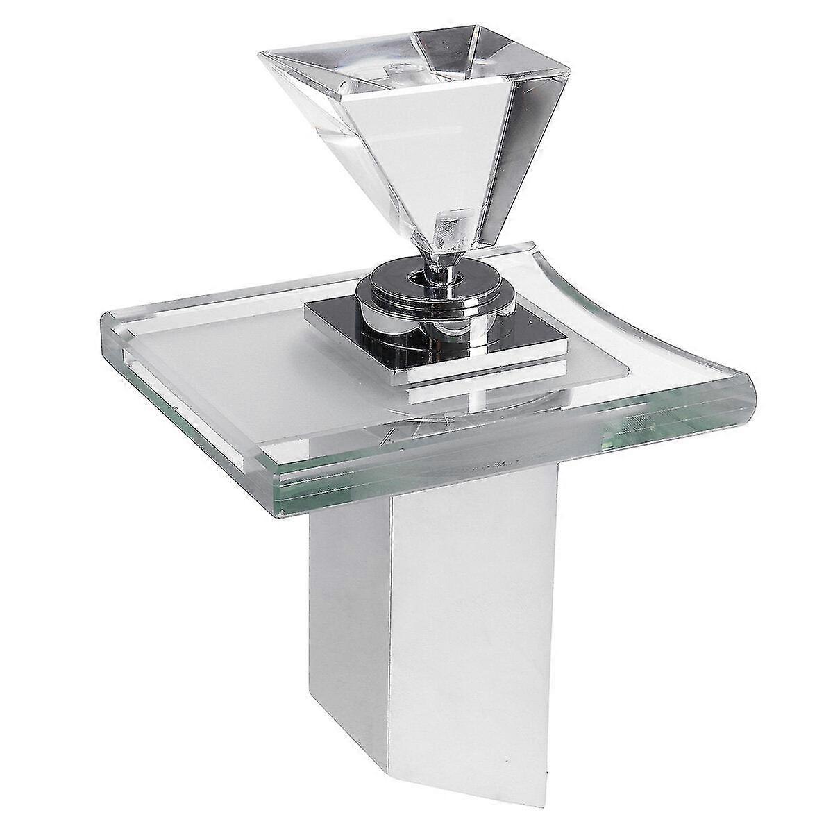 Color Changing LED Waterfall Faucet for Bathroom Sink - Glass Mixer Tap Suitable for Various Brands