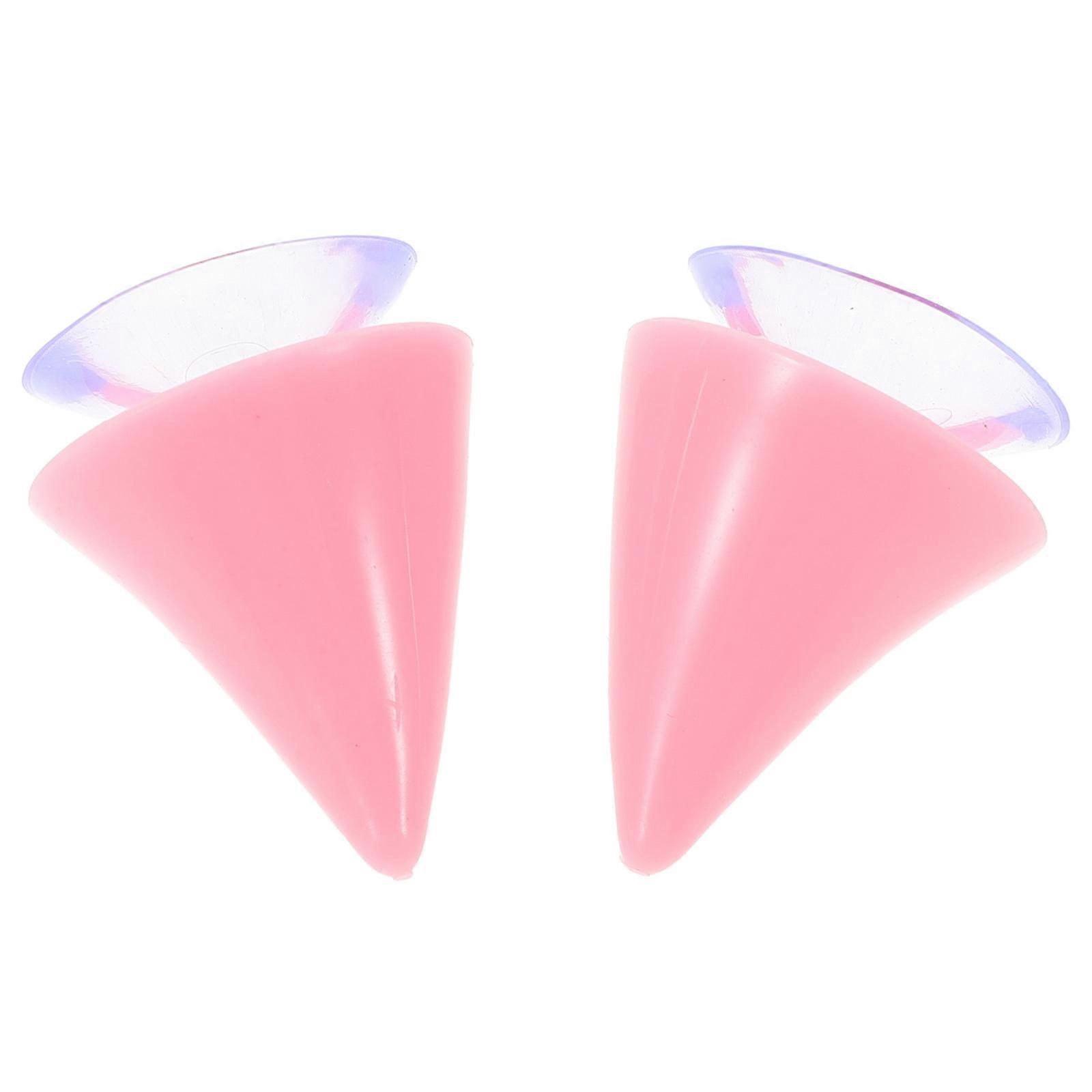 Retro Motorcycle Style Devil Horns For Helmet Accessories Pink 4.00X2.80X2.80CM Suction Cup Fixation 1 Pair