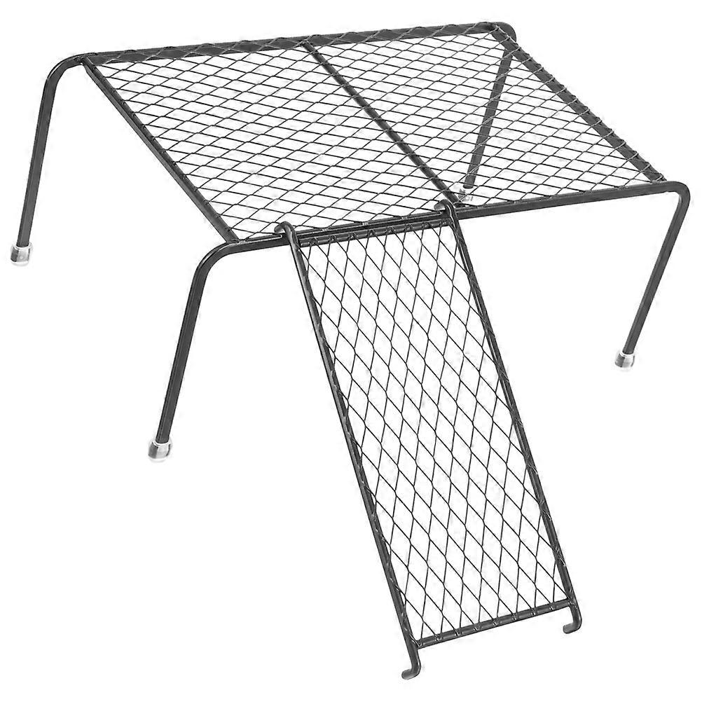 Durable Iron Chicken Rack for Storage Black Small Pet Platform with Ladder 1 Set