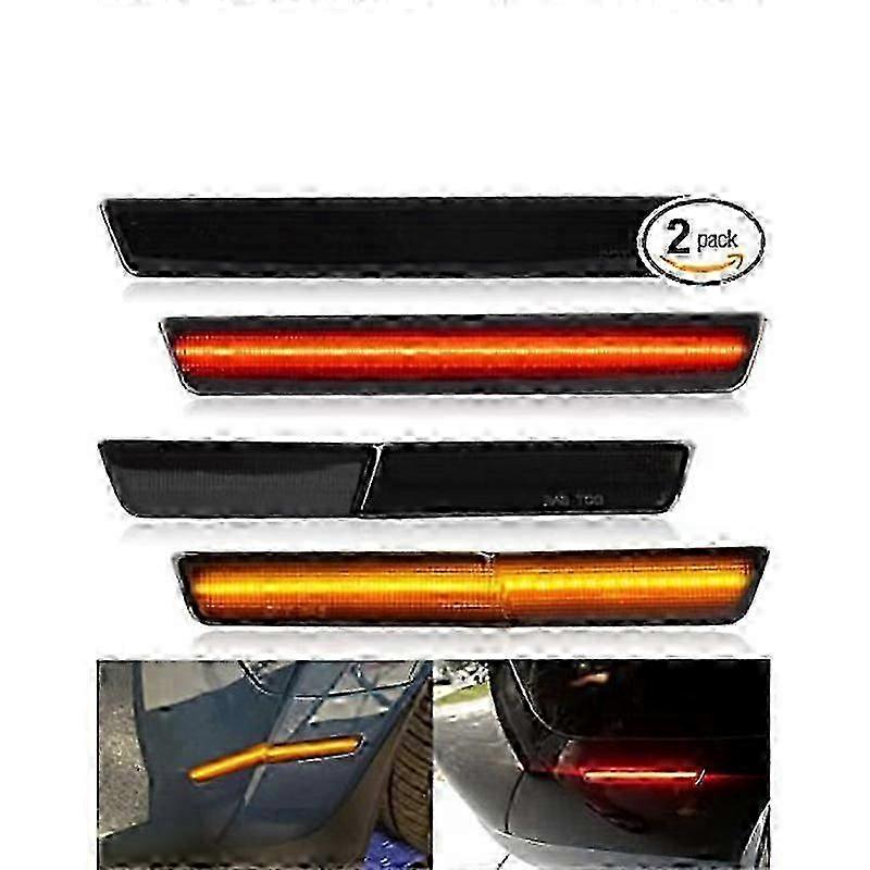 4Pcs LED Front Rear Side Marker Lights Turn Signal Lamp Smoked Lens for a Certain Brand Challenger 2018-2022