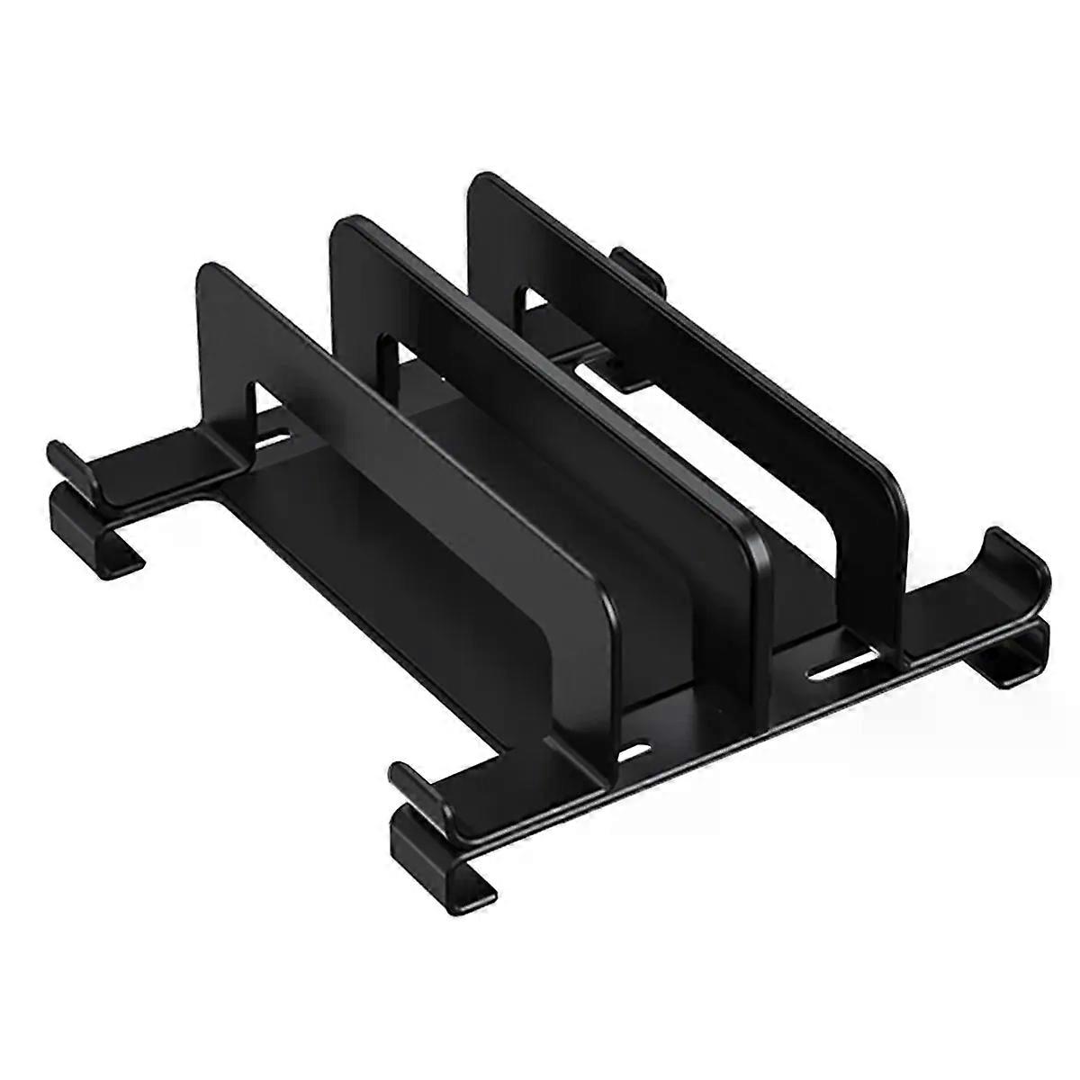 ADP-Laptop Stand Holder Adjustable Vertical Desktop Notebook Dock Space-Saving 3 in 1 Computer Stand Black
