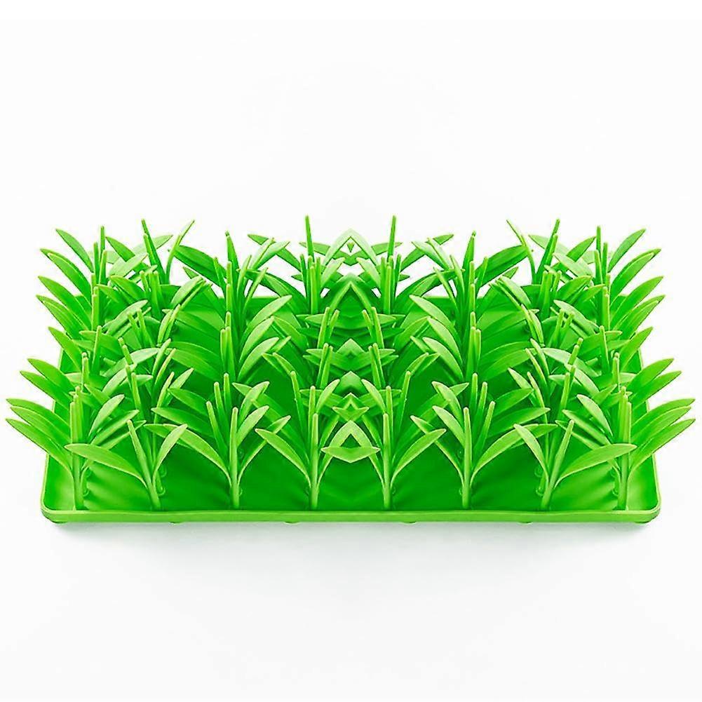 Dog Licking Mat Silicone Slow Feeder with Grass Texture Non‑Slip Pet Feeding Pad Indoor Use