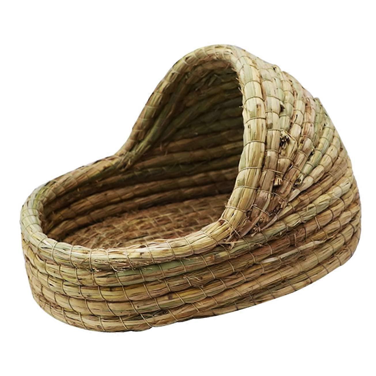 Rabbit Nest Rabbit Hideout Hamster Hut Rabbit Beds Rabbit Grass Bed Linen Chew Toy Pet C, Nests for Small Pets (Ax2 Pieces, 27 x 20 cm)
