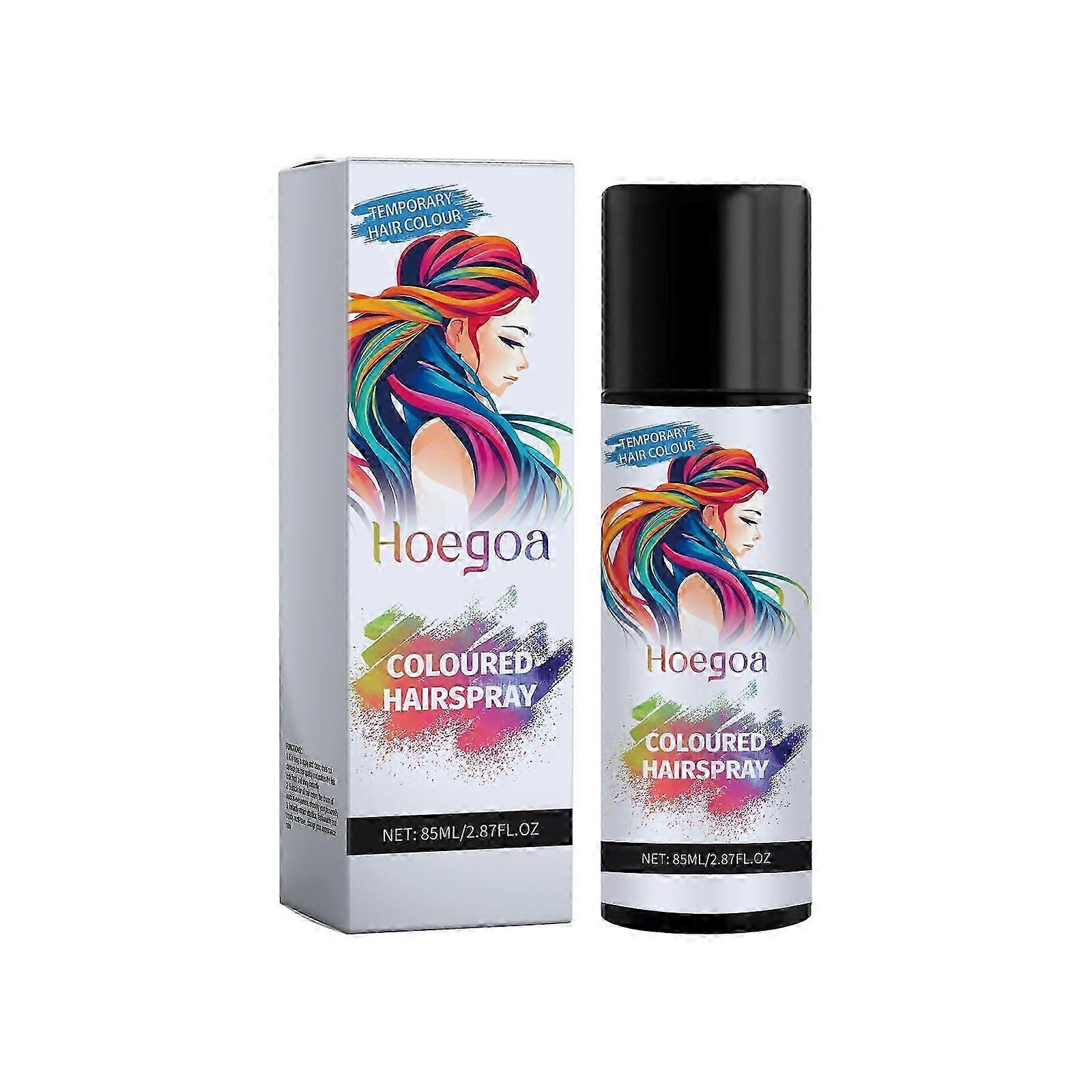 Hoegoa Temporary Black Hair Spray Easy to Color Scalp Easy Gentle Disposable Black Dyeing Spray