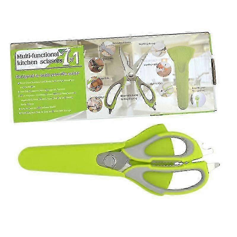 Chicken Bone Scissors with Rubber Magnetic Sleeve Cooking Tool (Green)