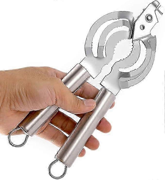 4-in-1 Manual Can Opener - Smooth Edge, Stainless Steel Blade
