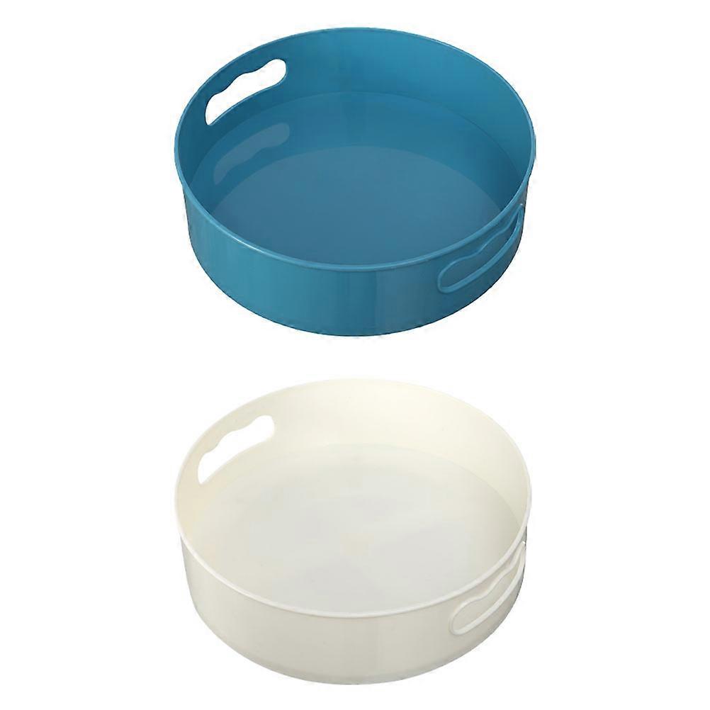 Blue Rotating Storage Boxes for Kitchen Bathroom Made of PP Practical and Stylish 2Pcs