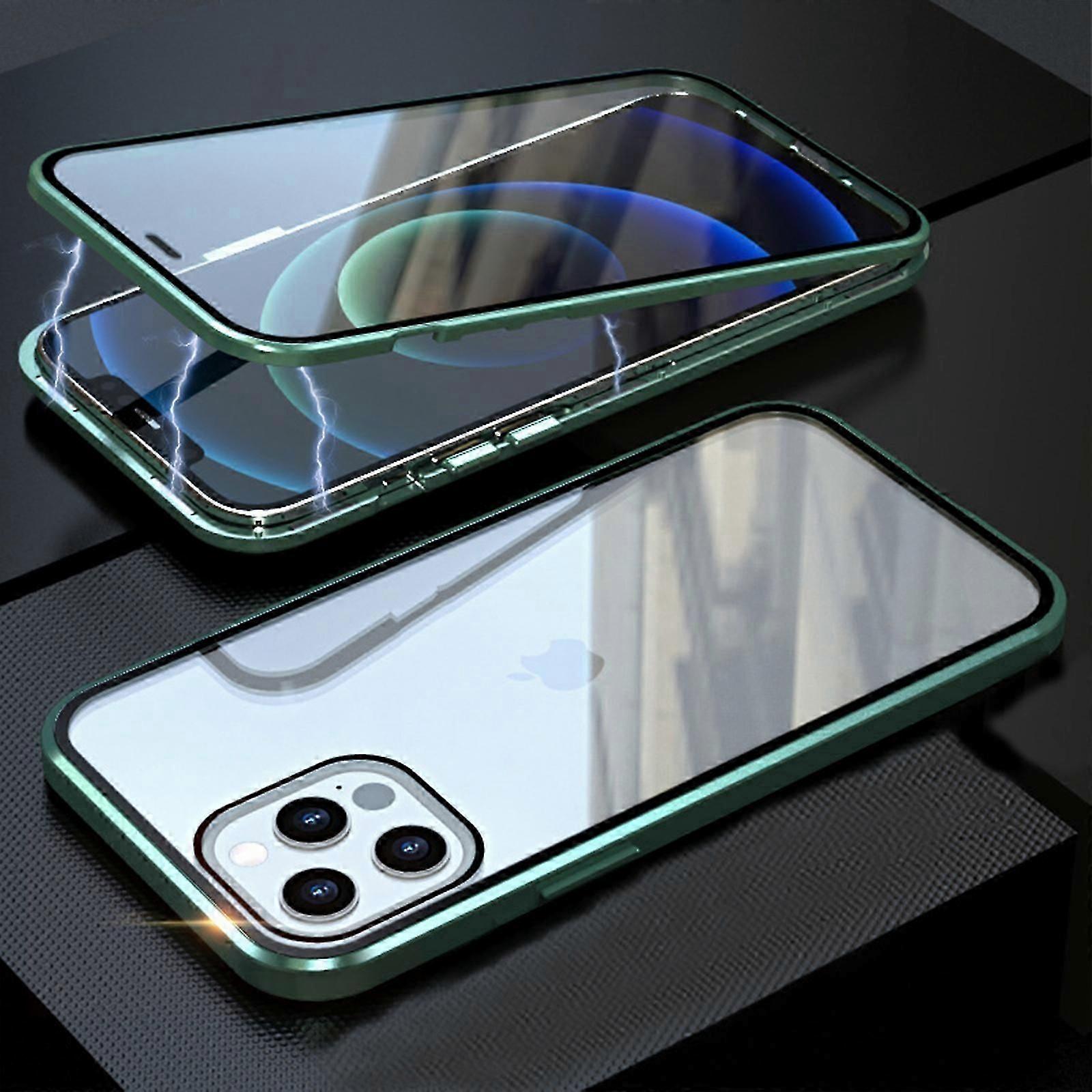 Güvenlik Kilidi ile iPhone 15 Plus için Gizlilik Manyetik Kılıf, Gözetleme Önleyici Çift Taraflı Temperli Cam Telefon Kılıfı