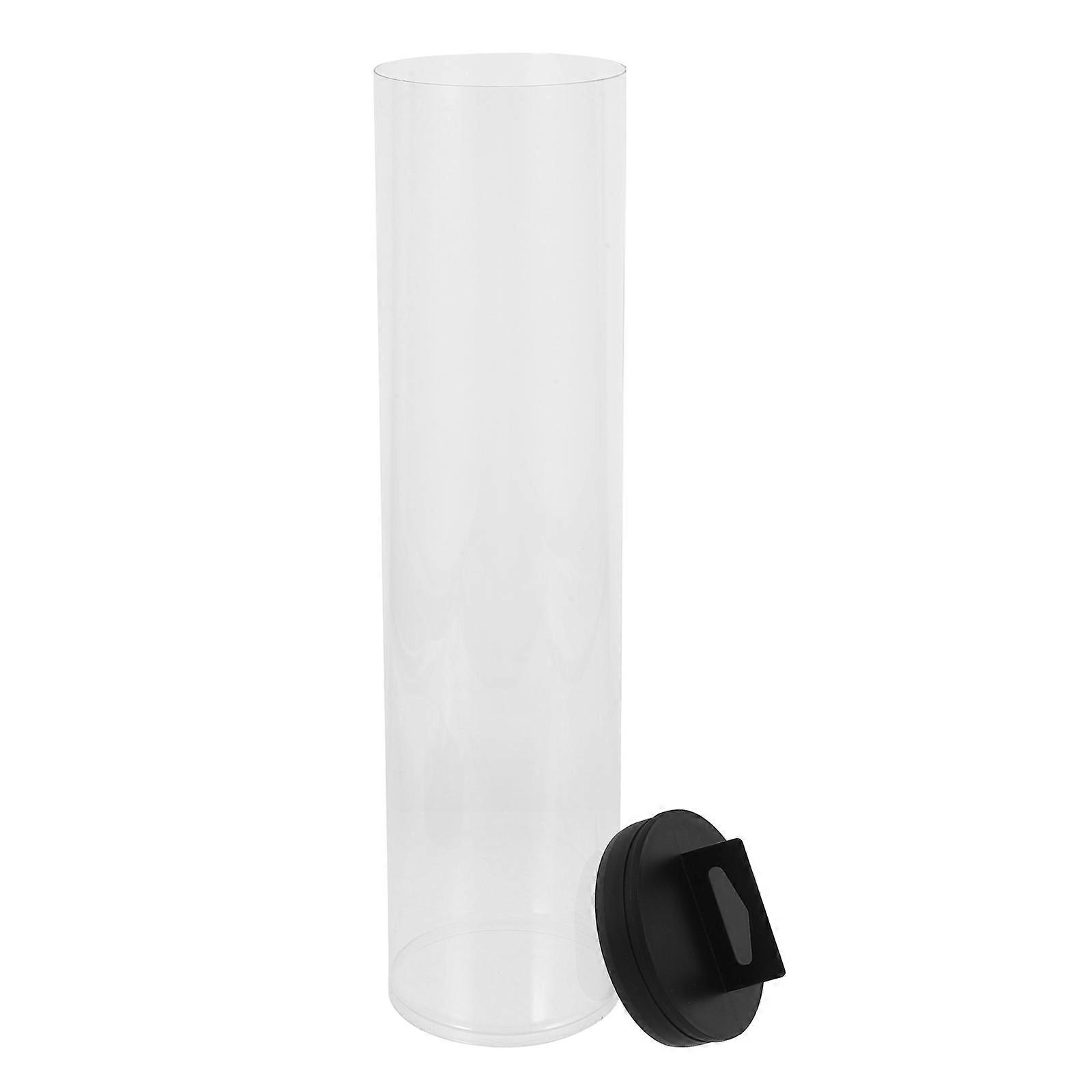 Tennis Ball Storage Bottle Durable PVC Transparent Container Portable Organizer Black Lid