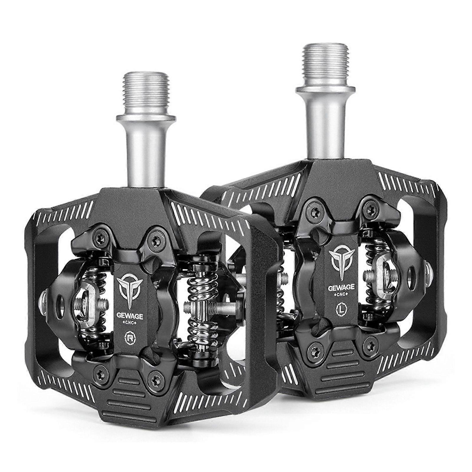 Double-sided Clip Pedals MTB Pedals Cycle Pedals with Cleats Replacement For SPD Mountain Bicycle Pedal SystemYMQX)