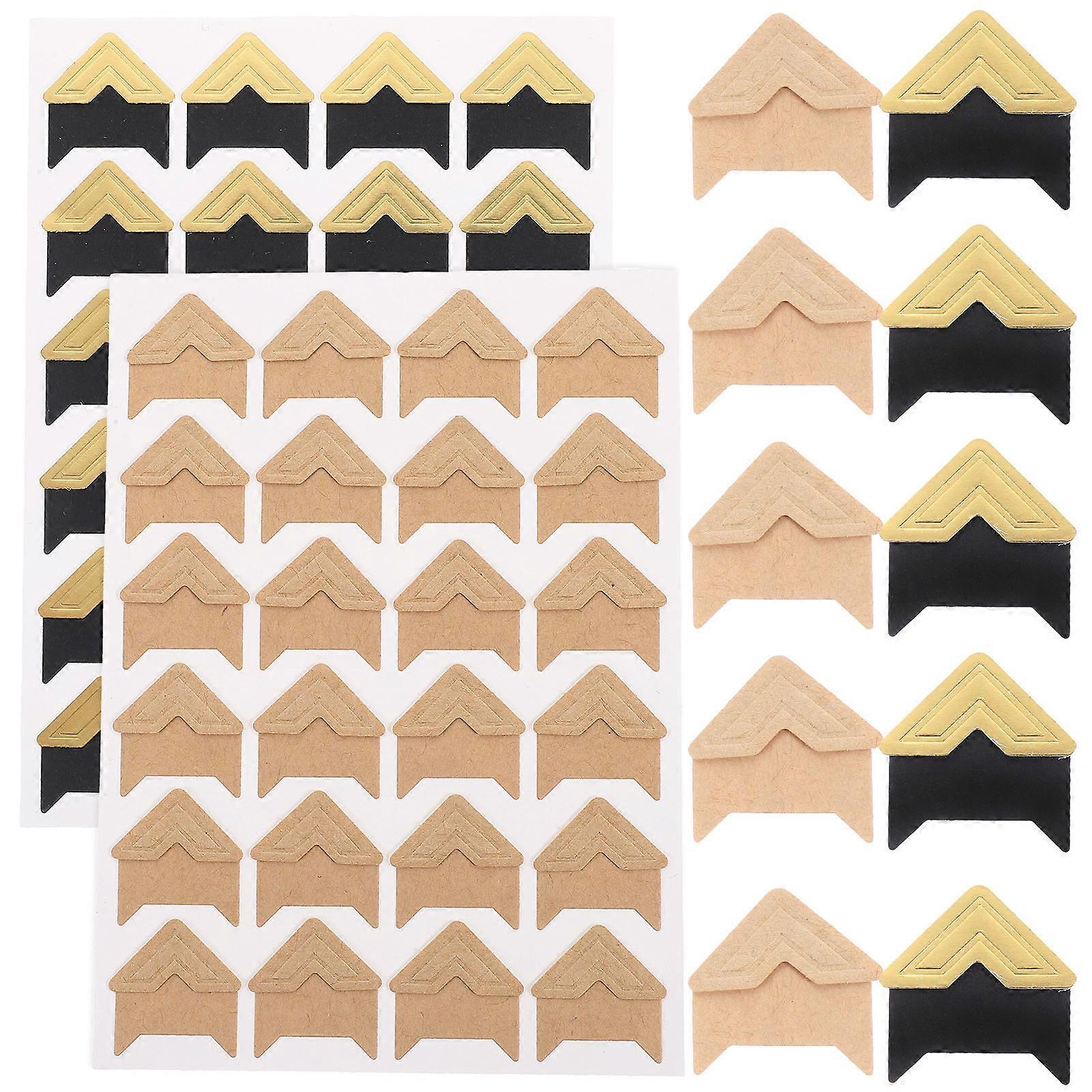 8PCS Self Adhesive Photo Mounting Corners for Scrapbooking Gold & Kraft Colors, Scrapbook Supplies for Wedding Albums & Memory Books