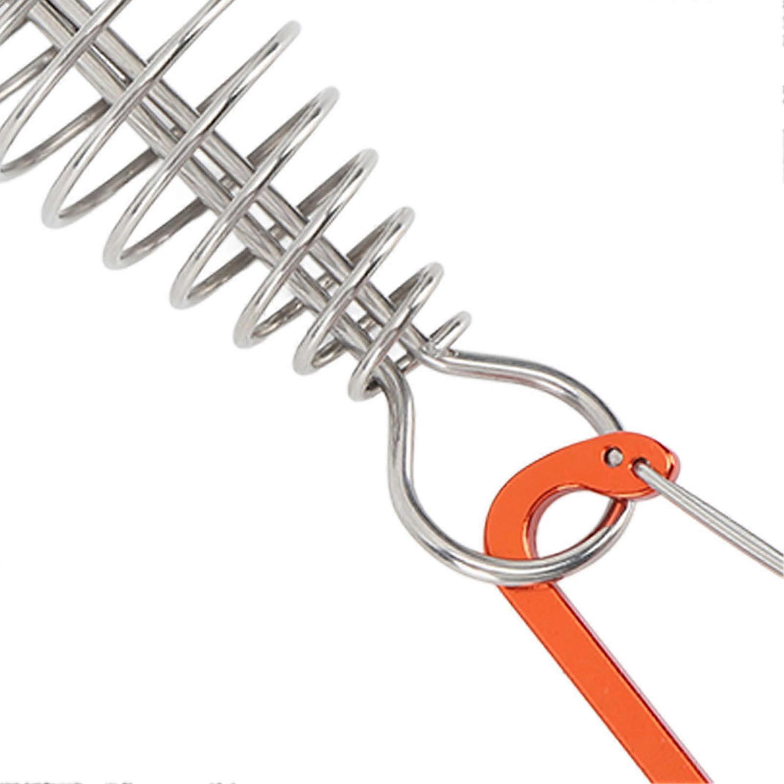 Deck Peg Windproof Fish Bone Tent Stake with Spring Buckle Portable Wind Rope Anchor for Outdoor Camping