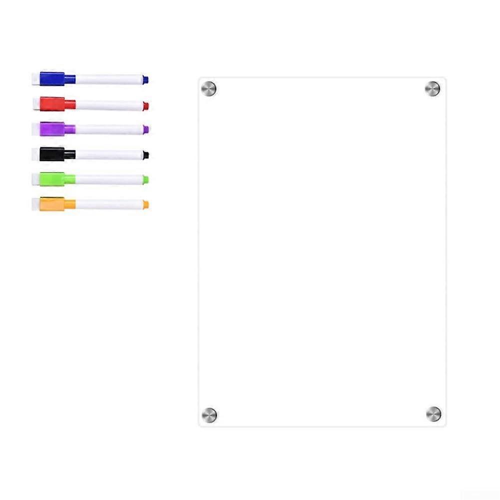 Magnetic Acrylic Calendar Board for Refrigerator, Monthly and Weekly Planner with Marker, Reusable Planner, Whiteboard (for A4)
