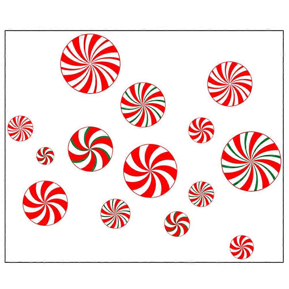 Candy Pattern Wall Stickers Christmas Elements Design Red 90.00X30.00X0.20CM PVC present 1 Sheet