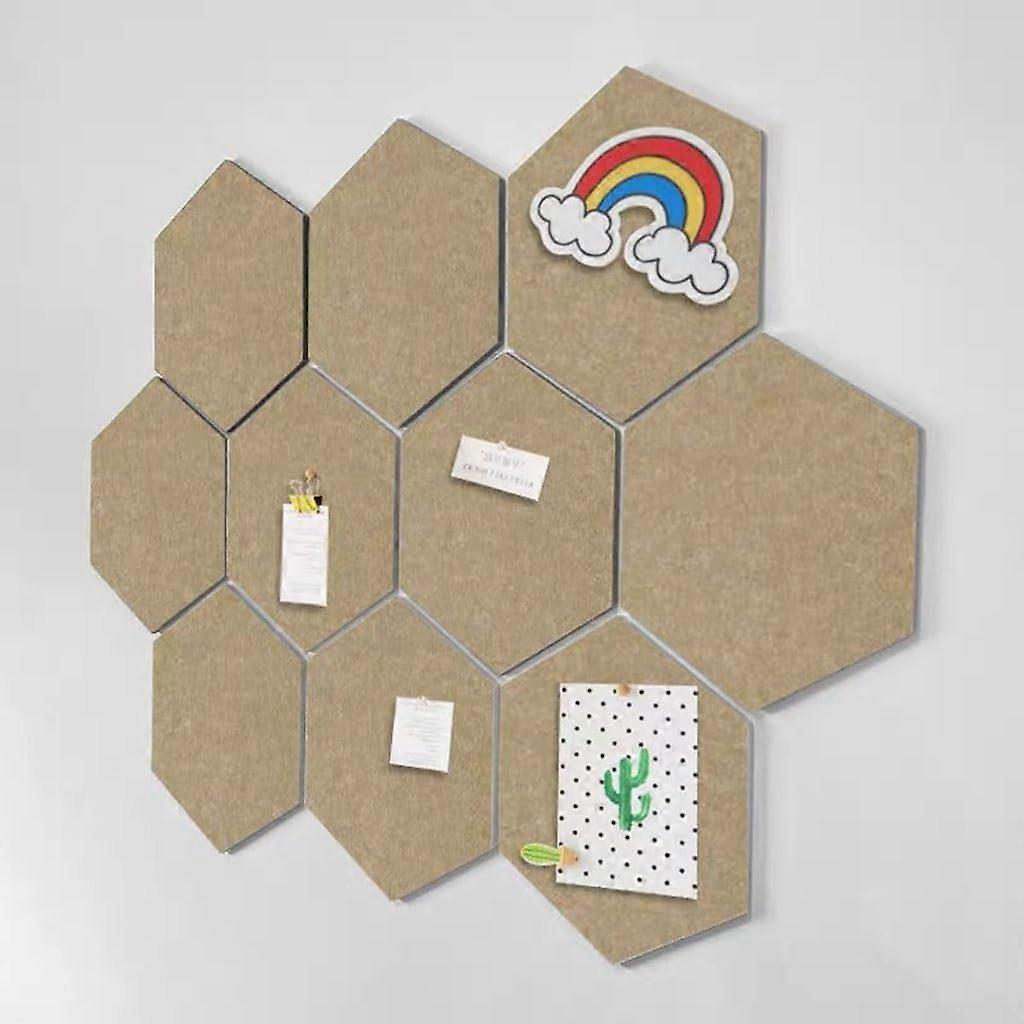 Hexagonal Felt Notice Board Memo Notes Cork Board 10 Pack Soundproof Wall Panels for Photos Memos Style 1 or Style 2