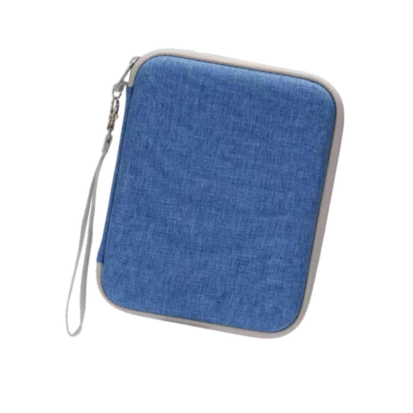 Kids Audio Player Card Case 80 Pockets EVA Card Holder, Zipper, Multifunctional Audiobook Card Album Blue