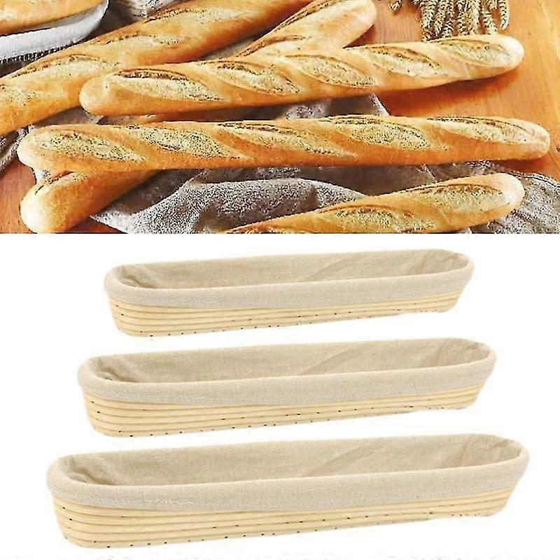 Baguettejäsning Franskt bröd Degjäsande Rottingkorg med Tygöverdrag