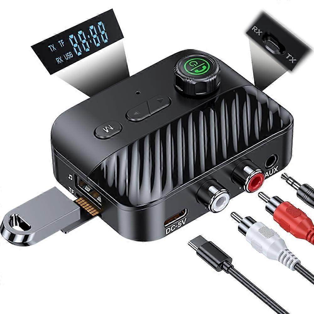 Bluetooth Transmitter Receiver, Bluetooth 5.3 Audio Adapter For 3.5Mm Jack Aux / Rca For Home Stereo