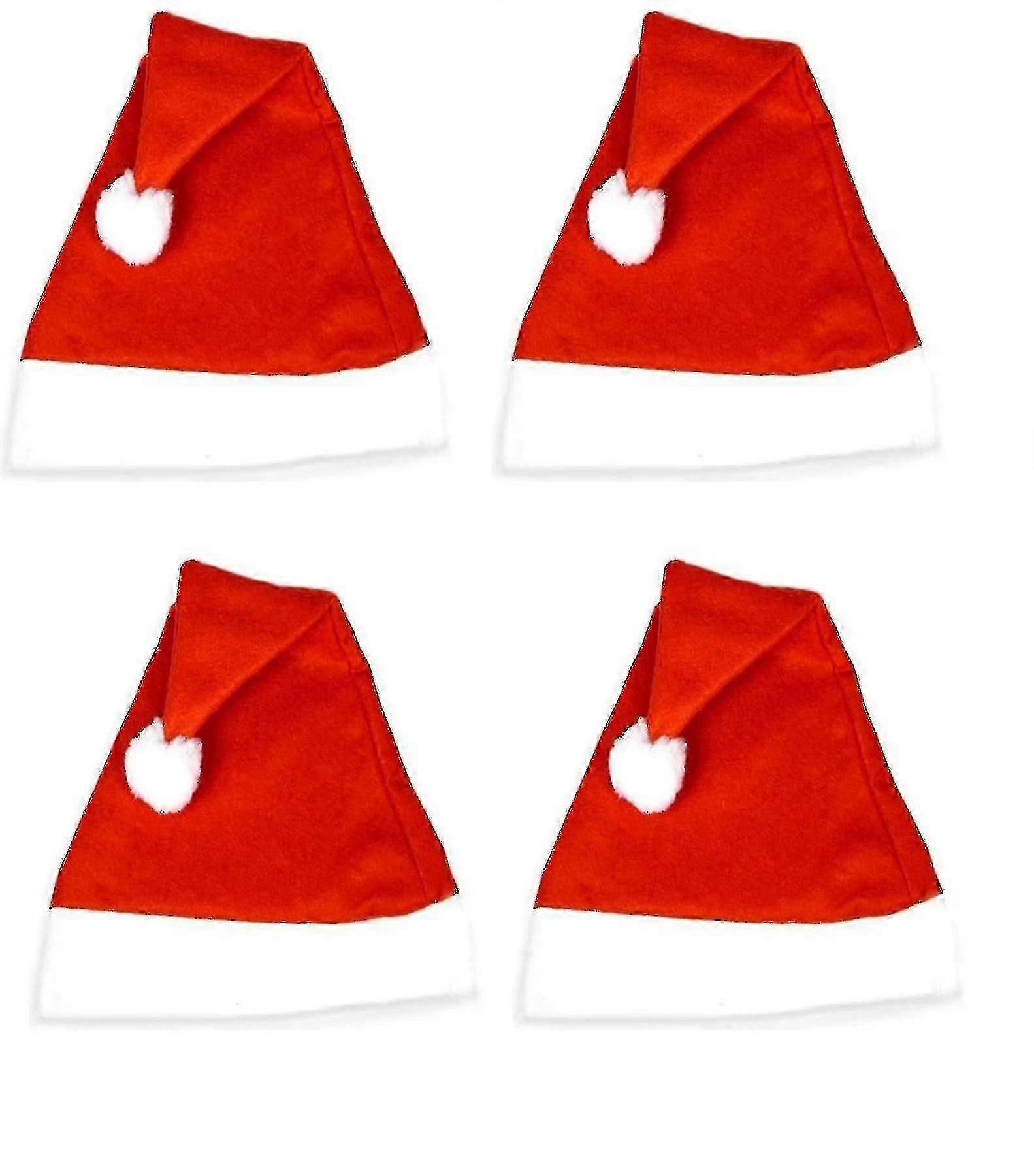 10 X Căciuli de Crăciun pentru copii / Căciuli de Moș Crăciun / Căciuli roșii de fetru de Crăciun