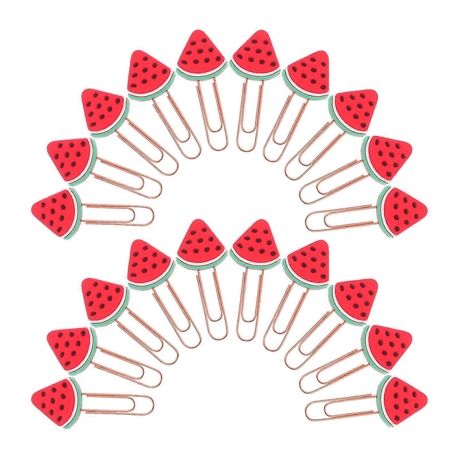 20pcs Kawaii Strawberry Paper Clips, Cute Multi Use Office Supplies, Sturdy File Fixing Clips for School Memos, Notes and Photos