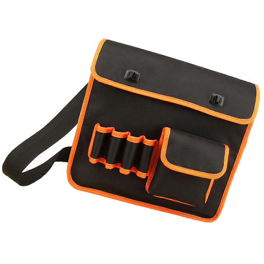 Electrician Tool Bag Black Rectangular Shape Dirt Resistant For Workplace 13.8×11.8×3.9in 1Pack