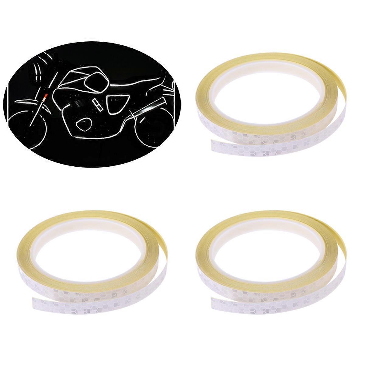 Reflective Sticker Tape for Bikes Durable Plastic Silver Caution Warning High Brightness 4PC Set