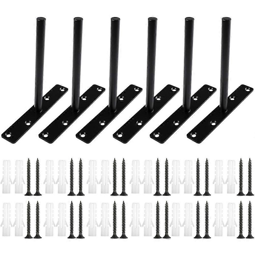 Suport pentru raft plutitor ascuns Montare pe perete Baie Utilizare fier negru 6Set