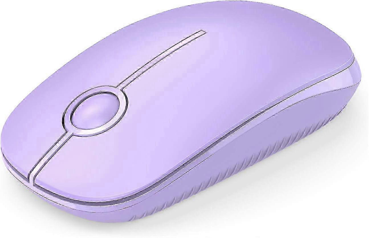Wireless Mouse 2.4G Slim Portable Computer Mouse with Nano Receiver for Notebook PC Laptop Light Purple