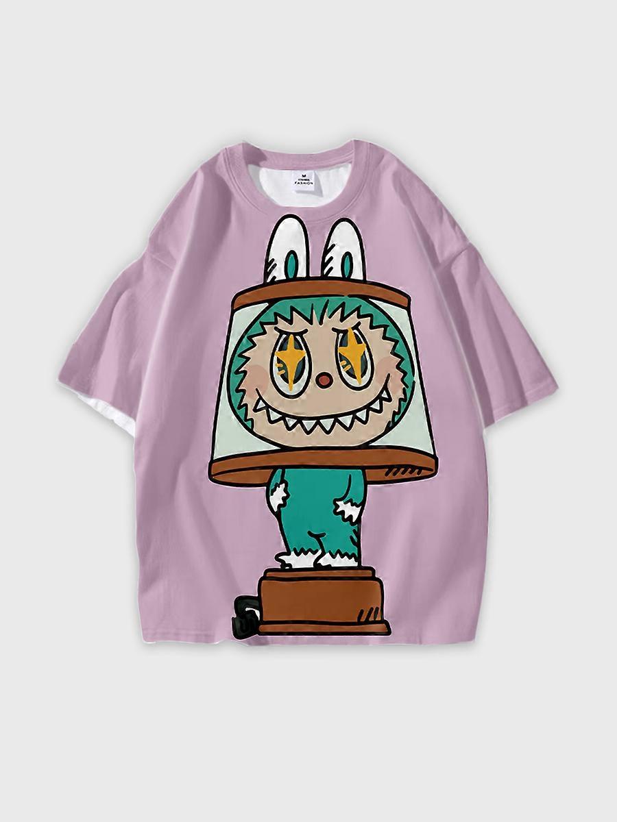 T-shirt round neck Pattern loose short sleeve P1968