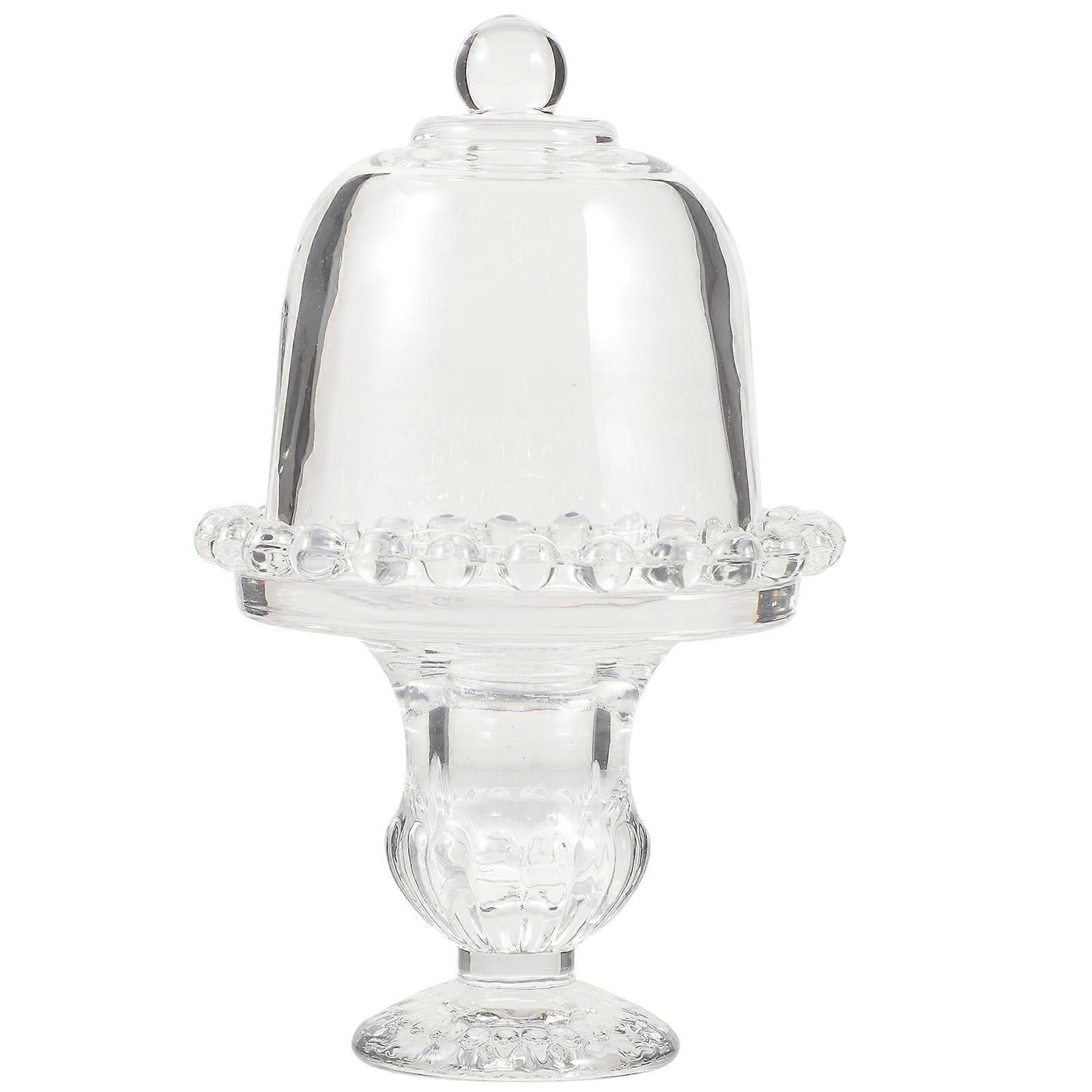 Glass Cake Stand with Dome Transparent Cake Holder with Cover for Dust-Protected Display Use