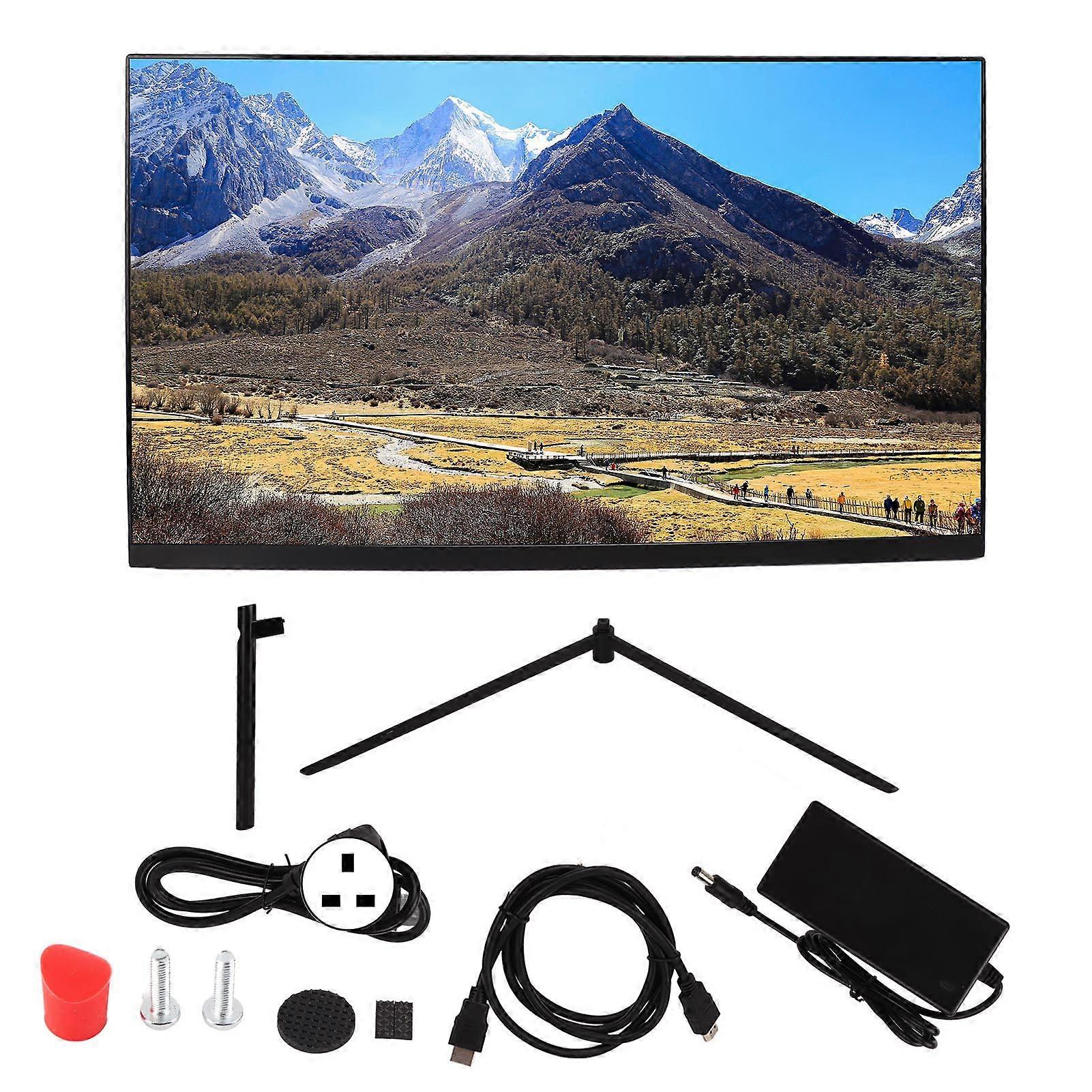 27 Inch Computer Monitor LCD Screen Display with VGA DC HD Multimedia Interface for Industrial Equipment Surveillance 100‑240V UK Plug