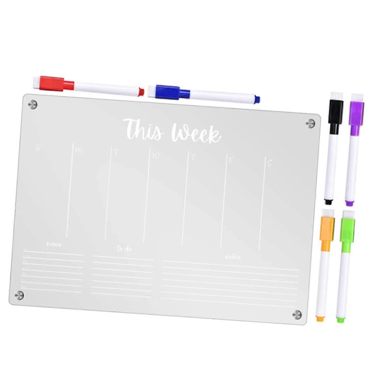 Magnetic Note Board LED Tip Erasable Weekly Acrylic Calendar Write Board