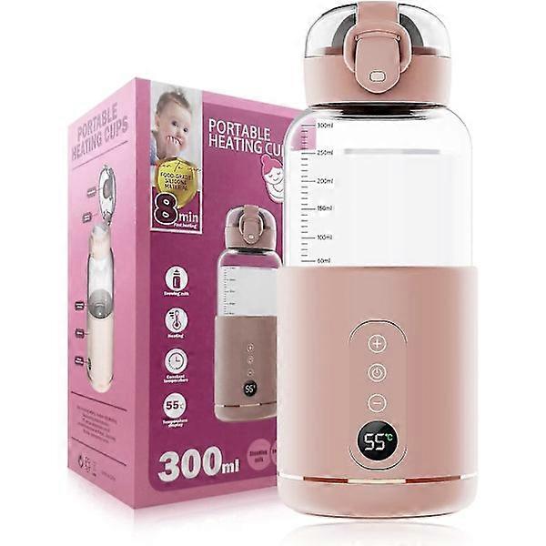 Portable rechargeable water heater for formula, breast milk, precise temperature control, 300ml