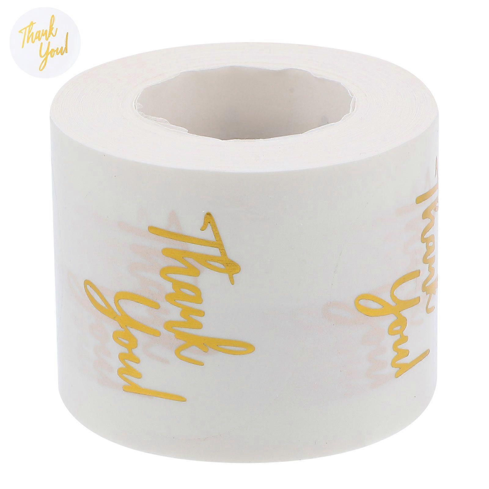 4 Rolls Of Thank You Stickers: Transparent Self-Adhesive Circle Stickers Roll Small Business Packaging - Round Sealing Labels For Gift Wrapping Weddin