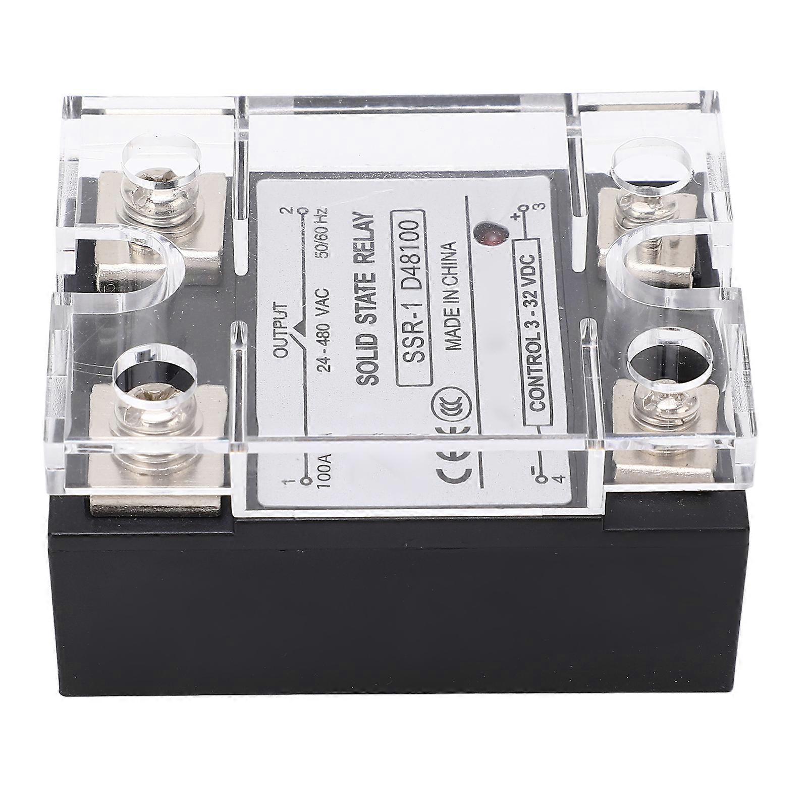 DC to AC Solid State Relay 100A Anti Electromagnetic Interference SSR Module for Street Lighting 24‑480VAC 