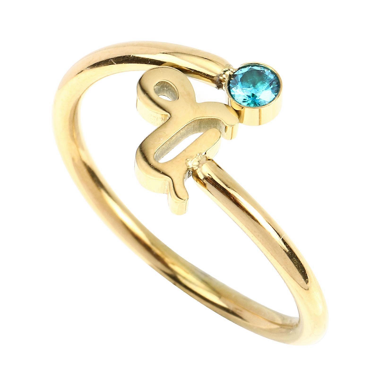 Zodiac Open Ring for Women – Adjustable Sparkly Zircon Jewelry, Versatile Daily Wear, Comfortable & Low Allergy for Birthdays, Anniversaries, and