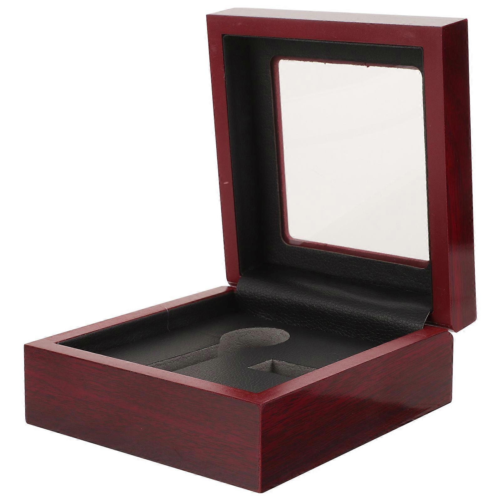 Wooden Ring Bracket for Pet Use Brown Color Protects Dust Scratches Sturdy Structure 7.8 Inches