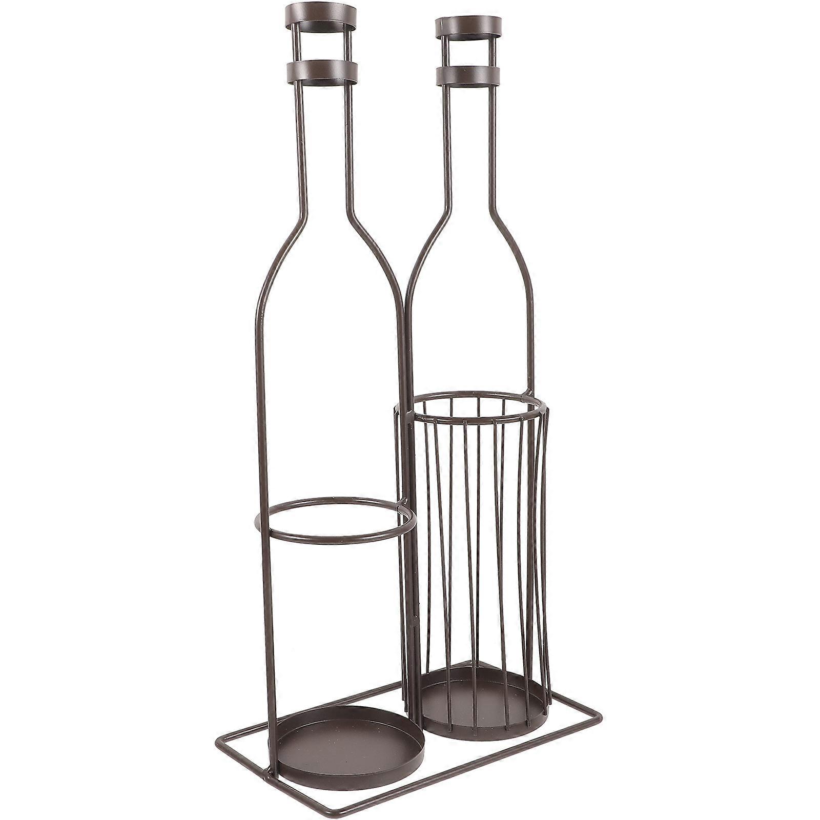 Sturdy Iron Wine Display Holder For Restaurant Owners With Square Shape 43.5x21.5cm For Interior Decoration 1Set