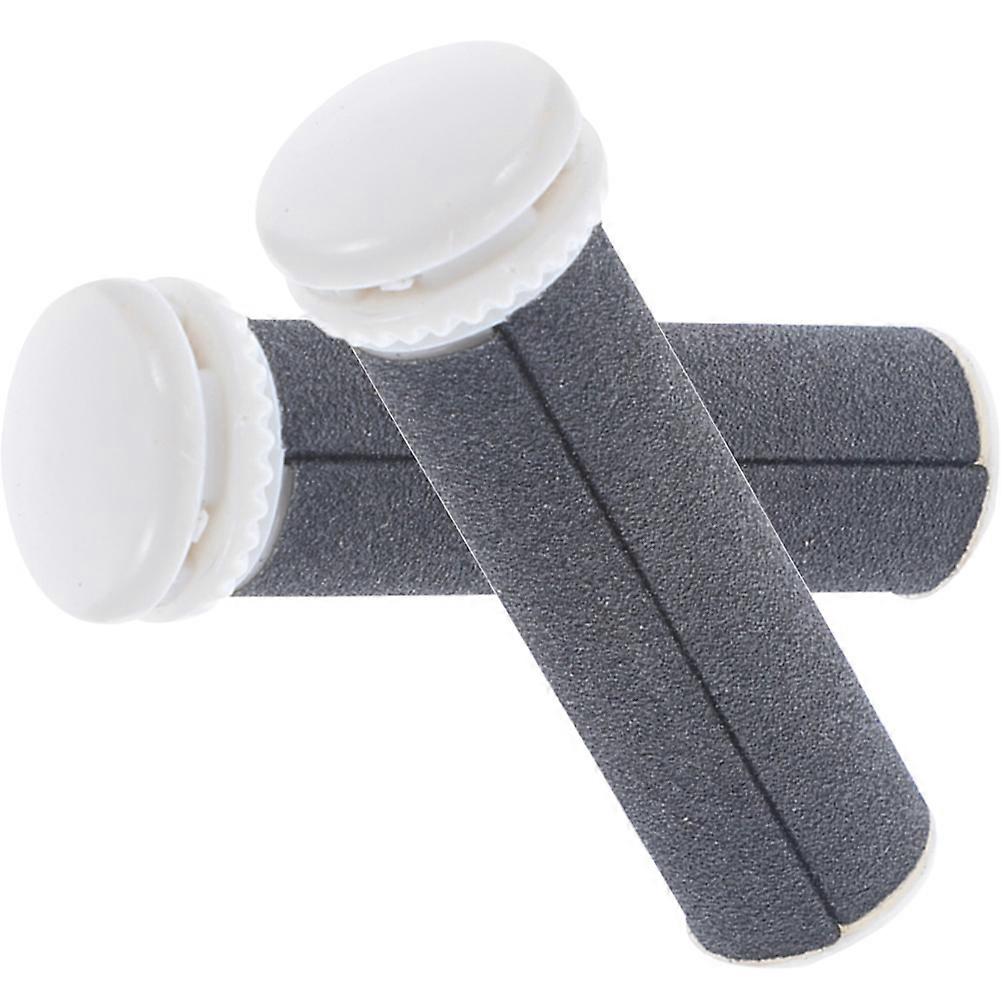 Cylindrical Foot File Replacement Roller Heads 2Pcs For Effective Removal Home Use Practical ABS Material